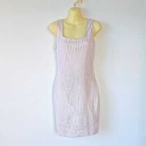 Haute Monde Cream/Silver Glitter Midi Dress Size M